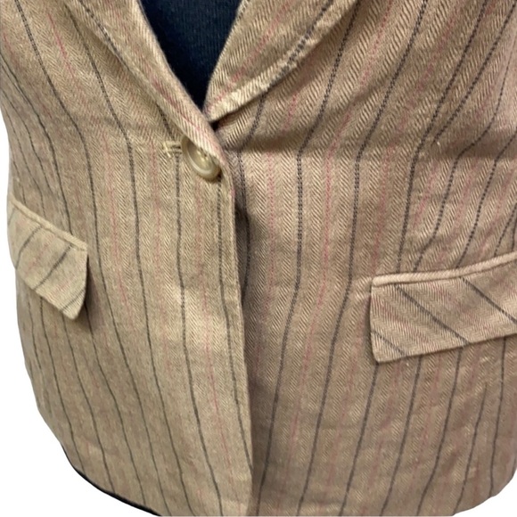 Style & Co Pinstriped Linen Jacket - Picture 3 of 4